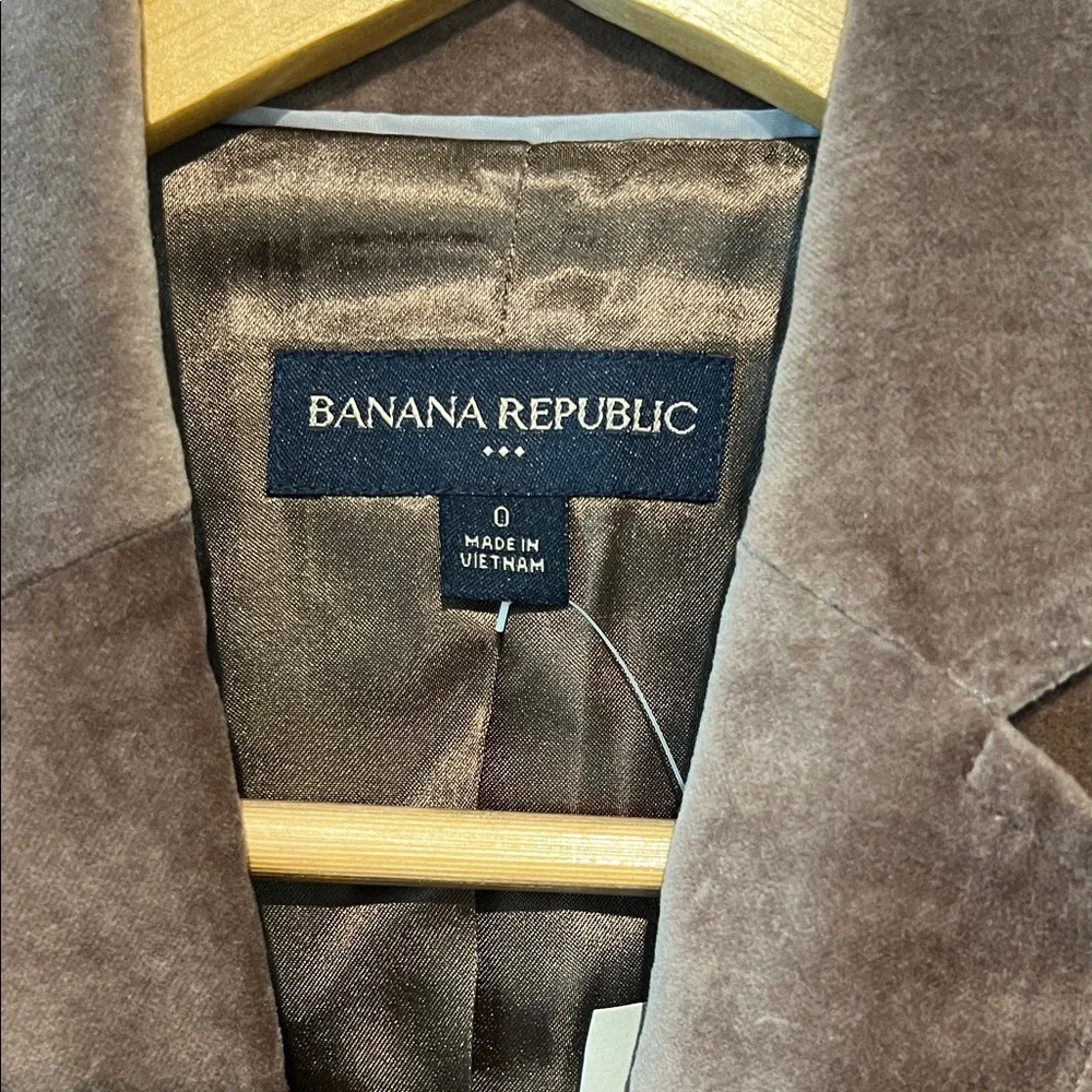 Banana Republic Factory Brown Velvet Blazer Womens Size 0 - Picture 2 of 14